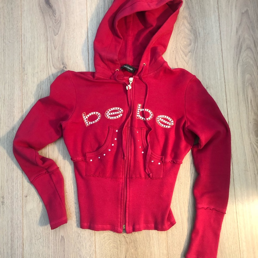 BEBE red bling hoodie